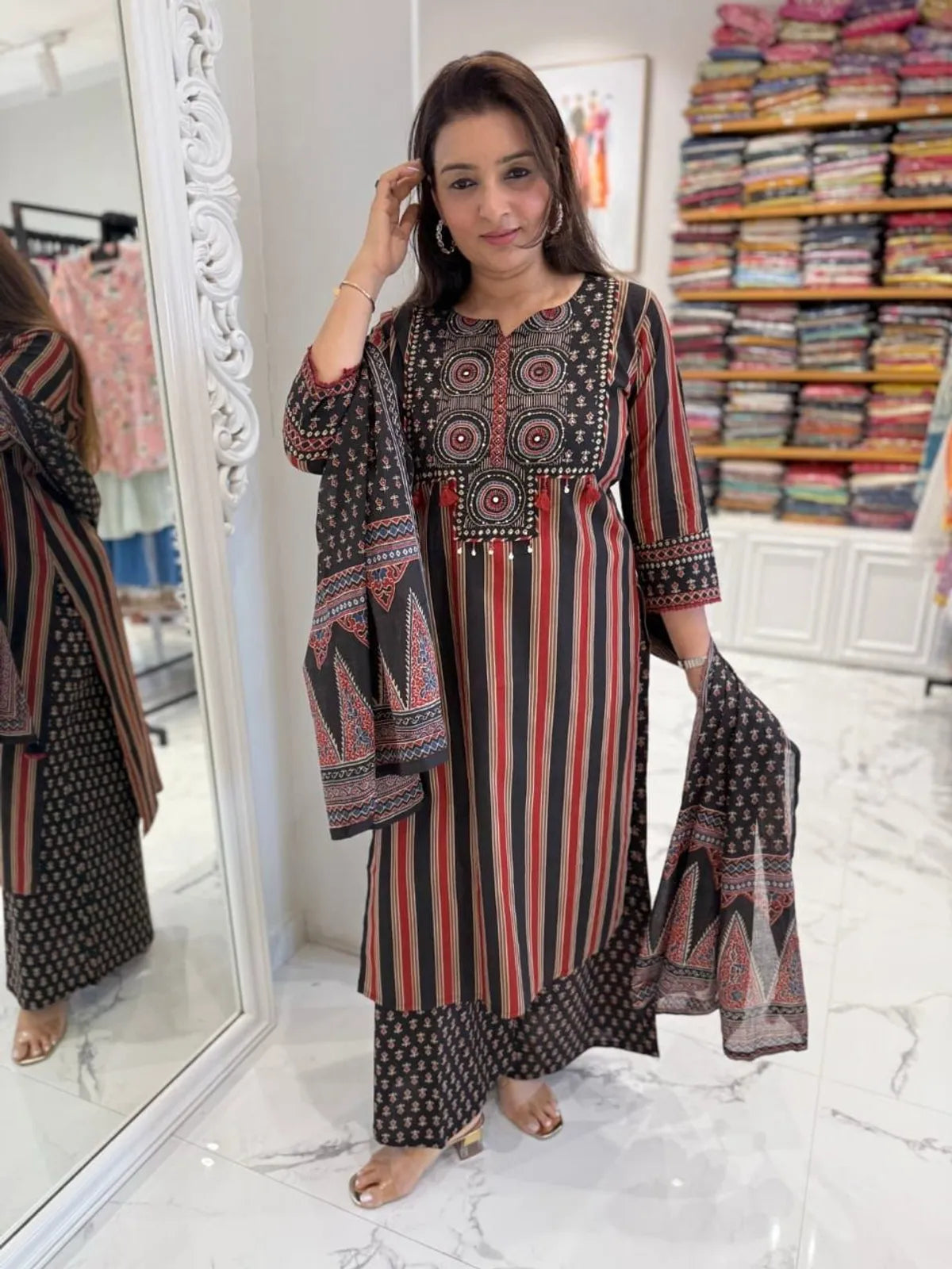 Women’s Printed Straight Kurta Set with Dupatta