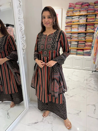 Women’s Printed Straight Kurta Set with Dupatta