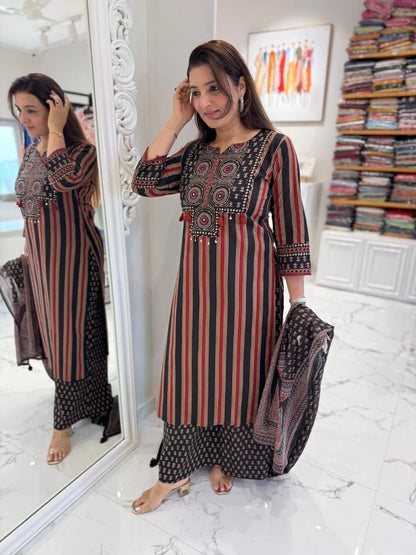 Women’s Printed Straight Kurta Set with Dupatta