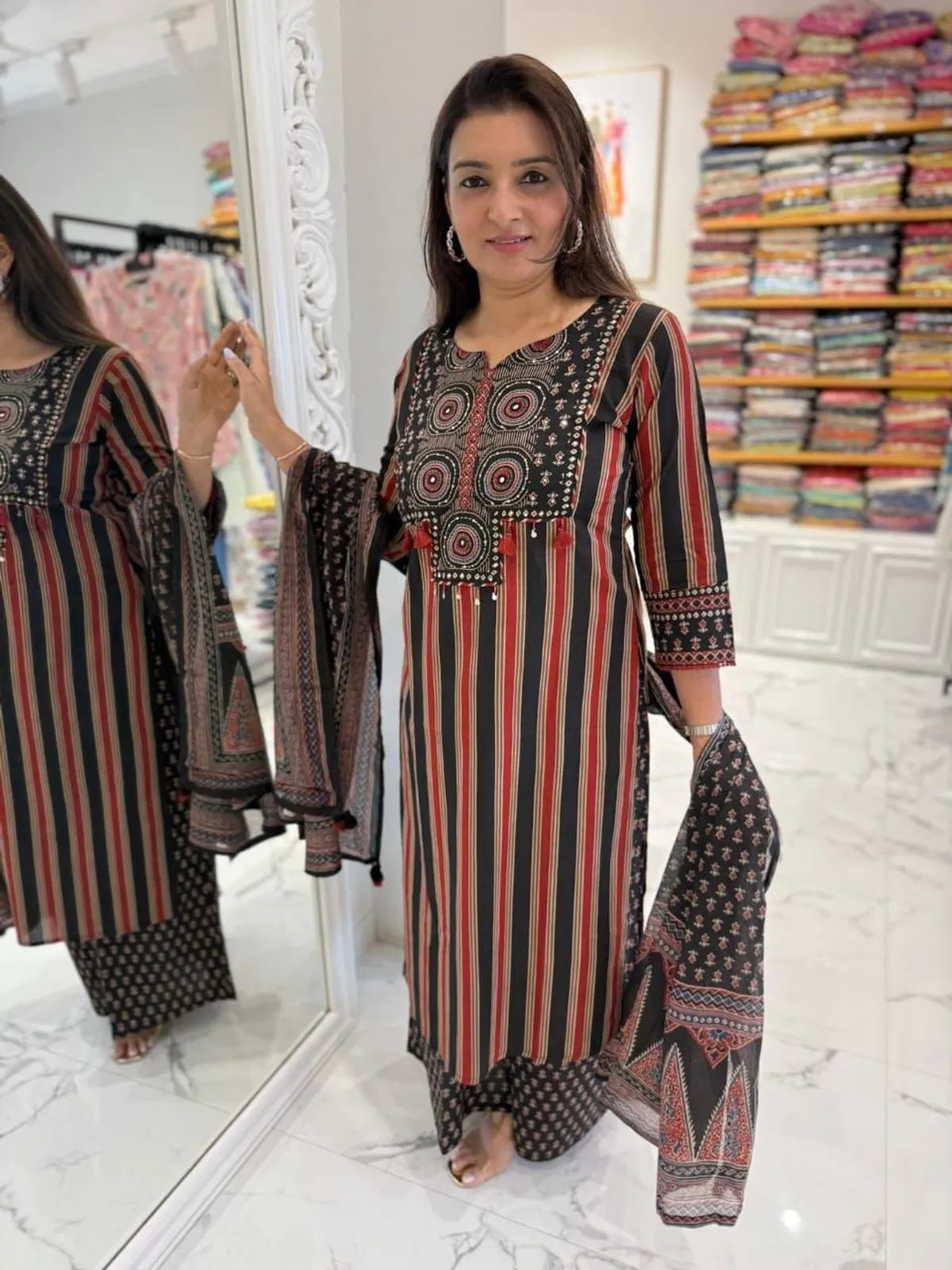 Women’s Printed Straight Kurta Set with Dupatta