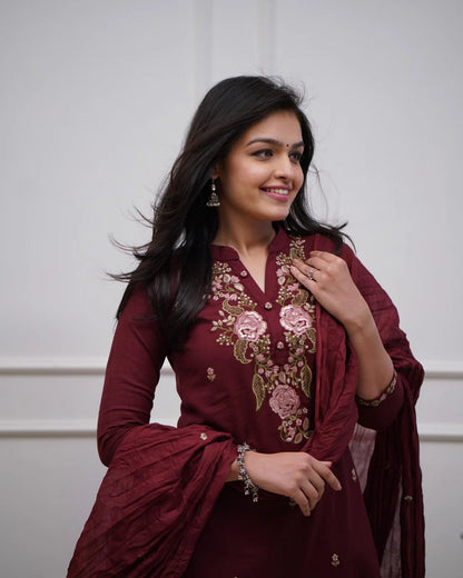 Jaipuraa Beautiful Pure Cotton Super Dying Embroidery Suit