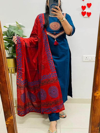 Dreamy Night Cotton Kurti Set